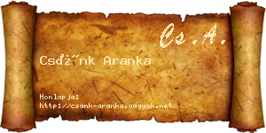 Csánk Aranka névjegykártya